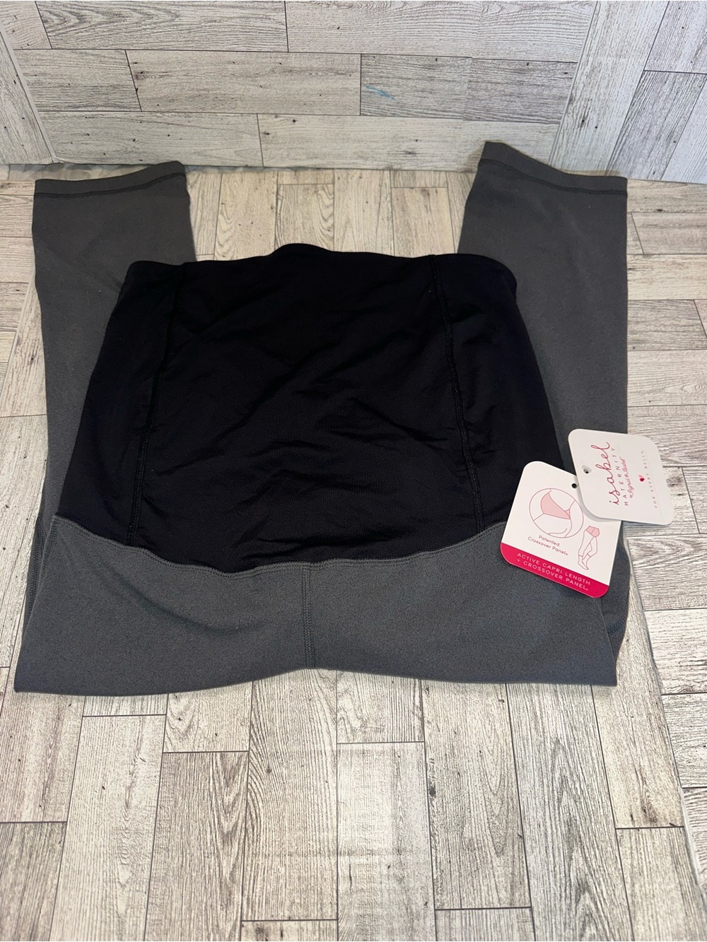 New! Maternity Support capri leggings - Black & Gray size L